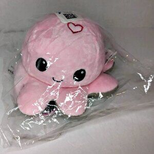 Teeturtle Reversible Octopus Plushie Angry & Happy New w/ Tag, pink and gray